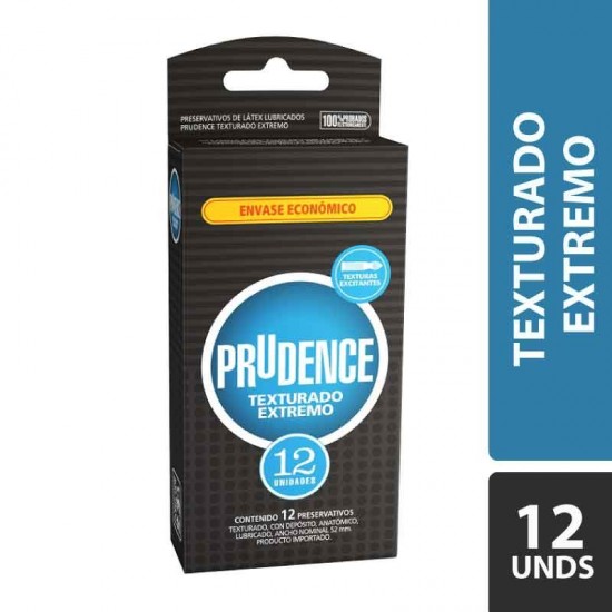CONDONES PRUDENCE TEXTURADO EXTREMO X 12