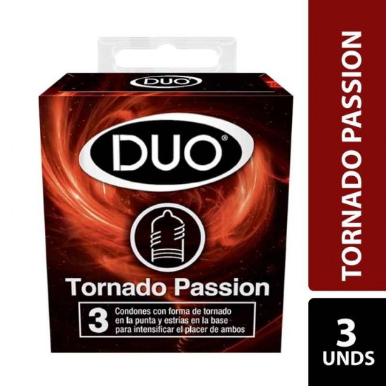 Condones DUO Tornado Passion X 3